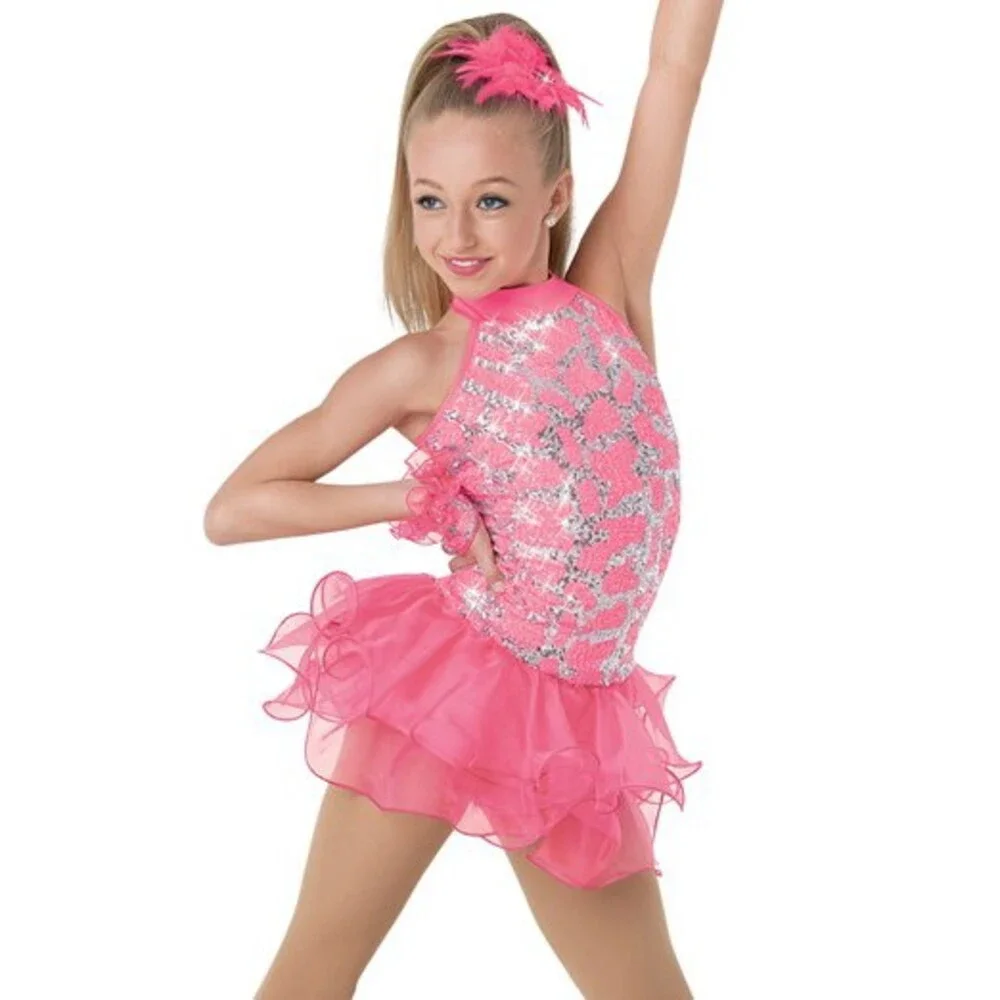 Pre-Owned Dance Costume Weissman 8634 Medium Child Turquoise Jazz